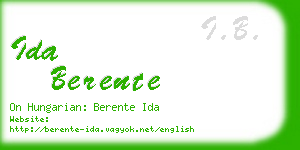 ida berente business card